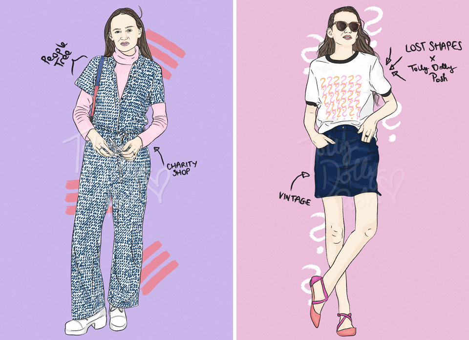 Ethical & Sustainable Outfit Ideas - Fashion Illustrations