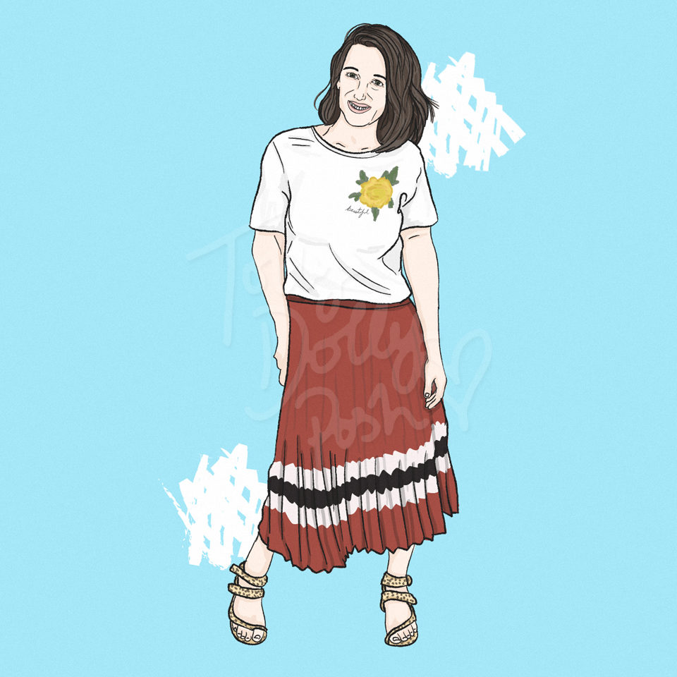 Sustainability and Not Shopping Fast-Fashion - Anna Firkins @wearwhatsthere digital illustration