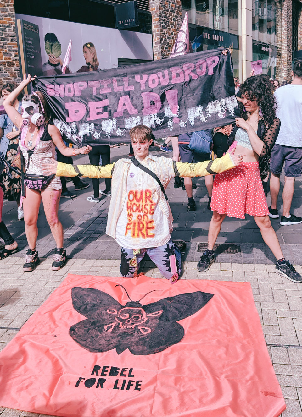 Extinction Rebellion at London Fashion Week SS20